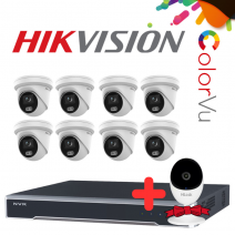 Готовый комплект видеонаблюдения HIKVISION на 8-IP камеры Color Vu (Цветное изображение 24/7)