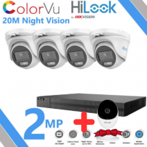 Готовый комплект видеонаблюдения HILOOK на 4-IP камеры Color Vu (Цветное изображение 24/7)